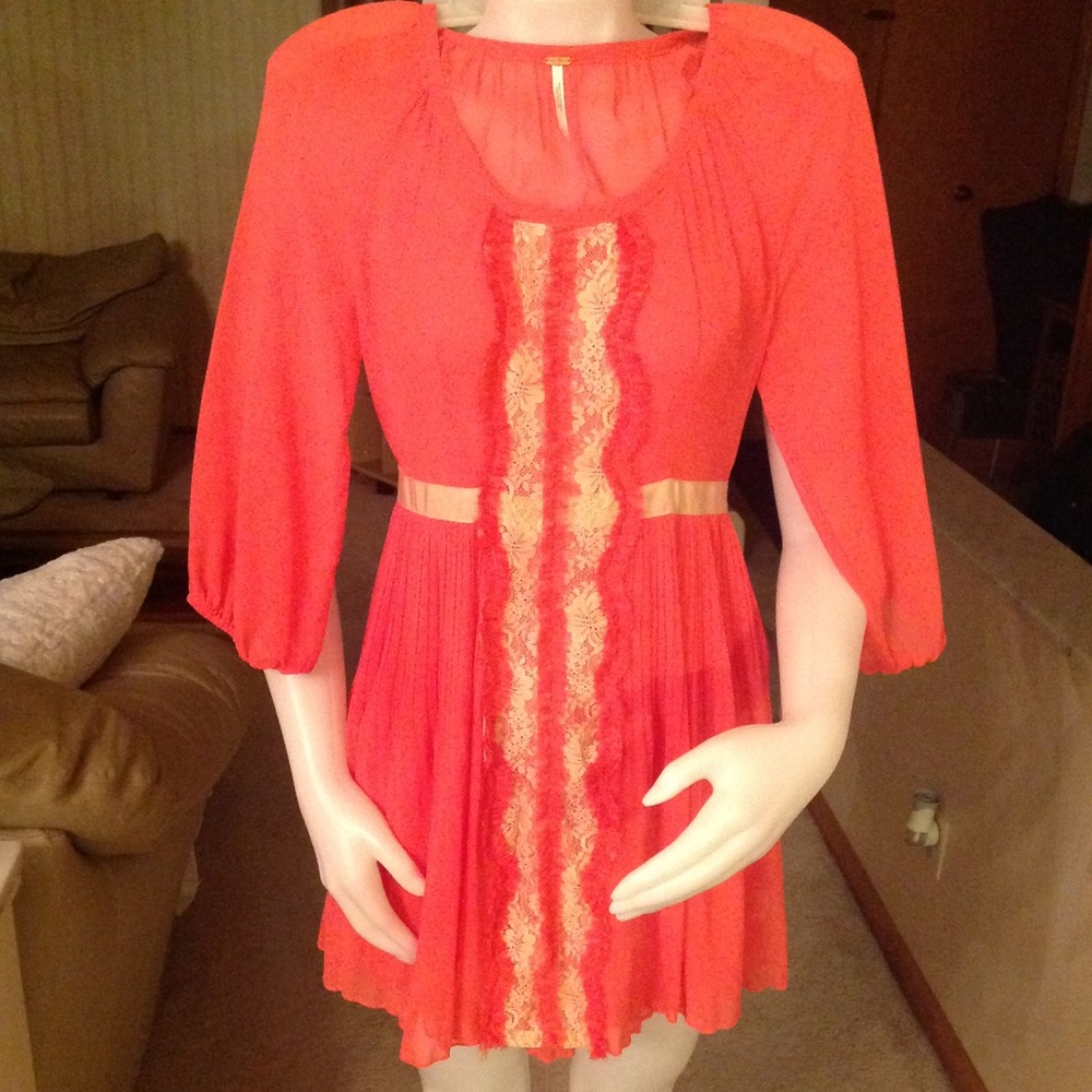 Women dress by Free People neon orange size 4